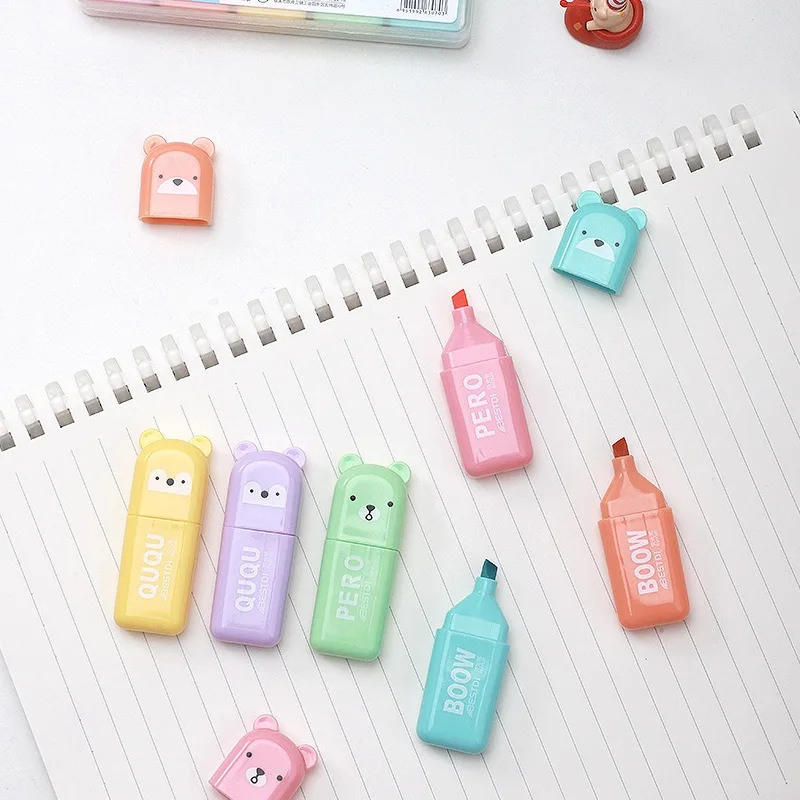 Kawaii Bear Highlighter Pens S - Pastel Highlighter Set Double Ended review and price
